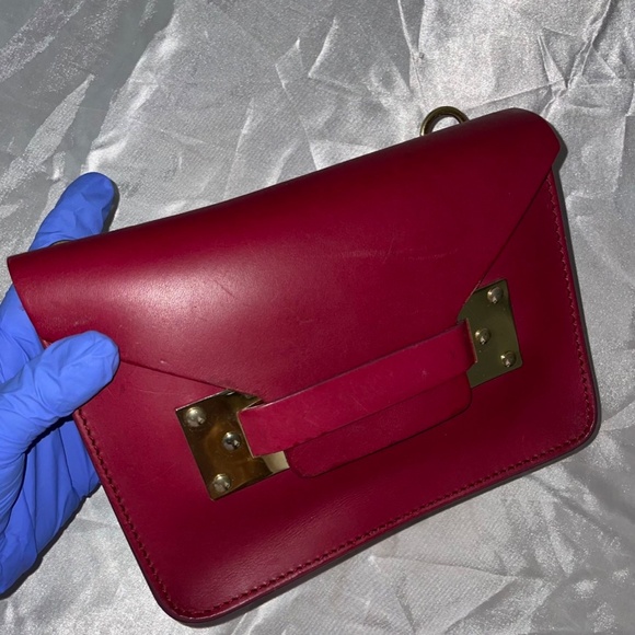 Sophie Hulme burgundy envelope purse - Picture 8 of 11